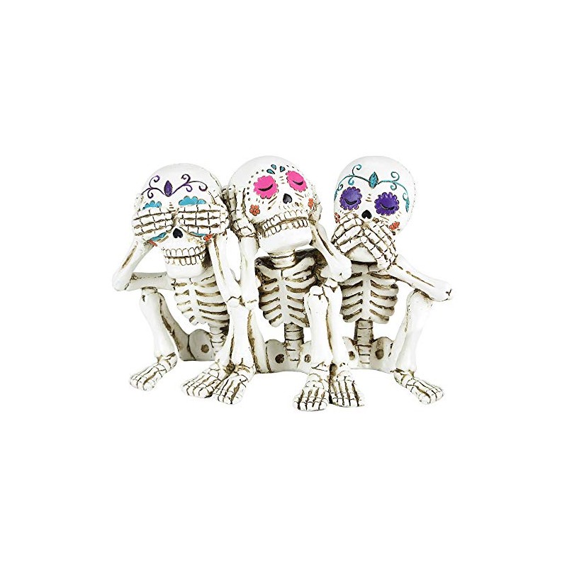 Nemesis Now Three Wise Calaveras Skeleton Figurine 20.3cm, Polyresin, White,