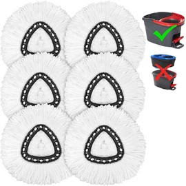 For O-Cedar EasyWring Microfiber Mop Refills - Replacement Spin Mop Heads with Scrub Brush Washable Heavy Duty Universal Fit for Kitchen Bathroom Floors and fit for 1-Tank system:_6mop