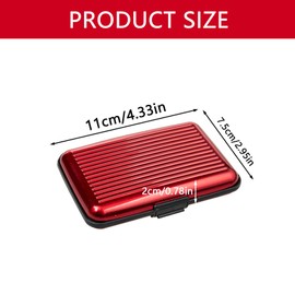 RHXWFDG 2Pcs Reliable Credit Card Holder Durable Metal Credit Card Protector Aluminum Blocking Credit Card Case Security Wallet Business Case for ID Card(Red Black)