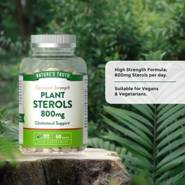 Nature's Truth Plant Sterols 800mg - 60 Vegan Tablets - Optimum Strength - Cholesterol Support