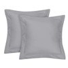 Cotton Star European Square Pillow Shams Set of 2 Silver