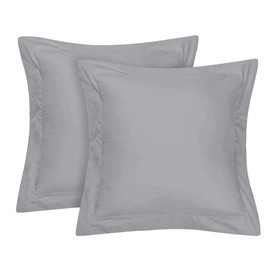 Cotton Star European Square Pillow Shams Set of 2 Silver Euro Shams 24x24 Pillow Covers 600 TC European Pillow Shams 100% Organic Cotton Euro Size Decorative Pillow Cover (24x24, Silver)