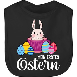 Shirtracer - Baby Bib - Easter Gifts - My First Easter - Rabbit in Cup - White, 1 black