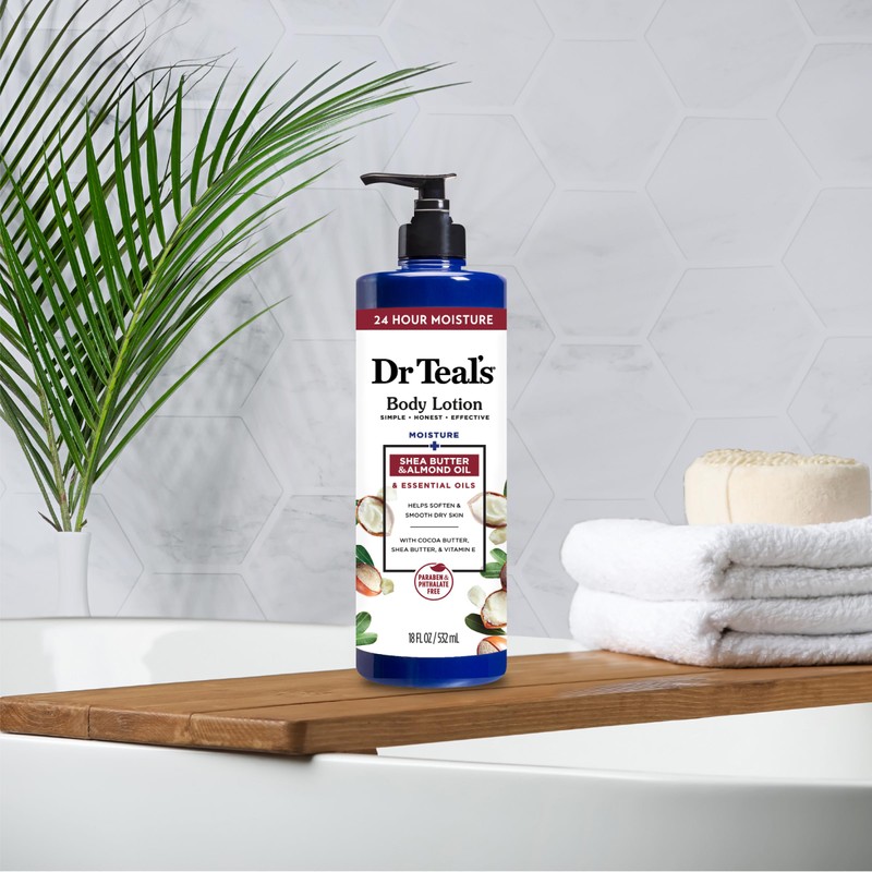 Dr Teal's Body Lotion, Shea Butter & Almond, 18 fl