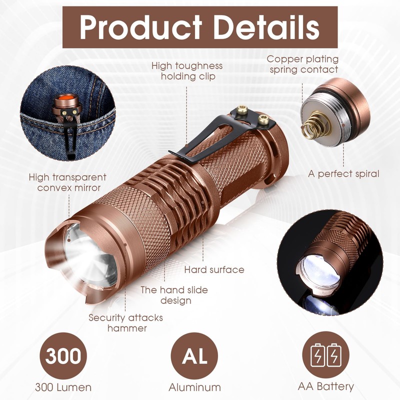 Fumete 20 Pcs LED Flashlight Torch Mini 3 Mode Tactical