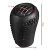 Black Leather Gear Stick Conversion Knob 6 Speed Replacement for