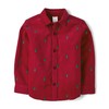 Gymboree,and Toddler Long Sleeve Button Up Shirts,Red Christmas Trees,3T