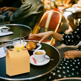 100 Pack Kraft Paper Bread Bags for Homemade Bread Large Loaf Bag with Clear Front Window 14" x 8.3" x 3.5" 500pcs Homemade with Love sticker, Food Packaging Storage Popcorn Cookie Treat Bakery Bag