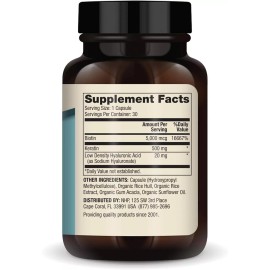 Dr Mercola Hair, Skin and Nails, 30 Caps with Biotin, Keratin for Youthfulness