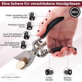 S. Kunde & Sohn Germany The lightest forged secateurs SKS6 Tradition + 1 spare blade free - ergonomic design - bypass - rose vine shears - diameter 20 mm - fully coated, rust-proof