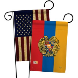 Breeze Decor Armenia Garden Flag Pack Regional Nation International World Country Particular Area Vintage Applique House Decoration Banner Small Yard Gift Double-Sided, Made in USA