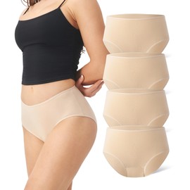 DAVID ARCHY Cotton High Waisted Underwear for Women Tummy Control Panties Full Coverage Briefs 4 Pack Regular & Plus Size