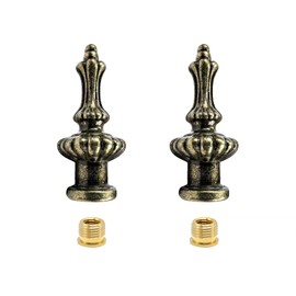 Lamp Finial Cap Knob for Lamp Shade Top, Lamp Finial Caps,Metal Top Screw Finial for Lamp Shade Holder Lamp Harp Antique Brass, 2 Pack