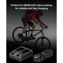 VHBW for Sram Axs Battery Charger Compatible with SRAM Derailleurs AXS/eTap Red Force Rival GX Eagle Battery, Quick Charge USB-C Charger for Dual Batteries with USB-C Cable
