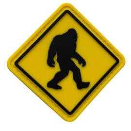 uuKen Bigfoot Walks Hide and Seek Military Tactical Funny Patch I Believe Hook Fastener Backing (Yellow Background)