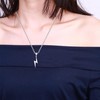 Peasimy Stainless Steel Lightning Necklace for Men Women Gothic Punk