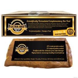 Ultra Bee Rocket Fuel Patties™ with Natural Pollen + Bio-Activator | 40 lb | High-Protein Bee Feed for Healthy Brood & Increased Honey Yield | Made in The USA | 15% Protein, 5% USA-Sourced Pollen