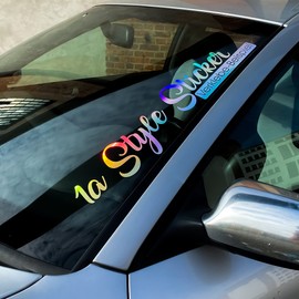 Limited Edition Sticker Hologram Car Sticker Tuning Sticker Rainbow Colours Sticker Oilslick (Hologram Silver, 30 cm)