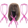 obeoby 3 Pack Wig Stand, Portable Wig Holder Pink Wig