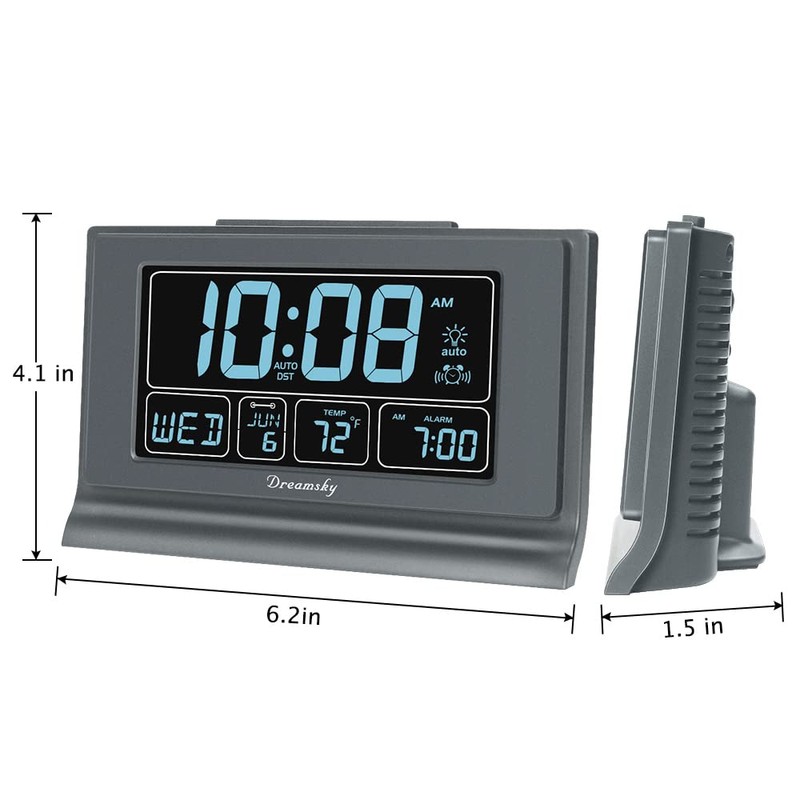 DreamSky Digital Alarm Clock with Battery Backup, 5 Inch Large