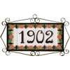 House Numbers, Italian Ceramic Numbers & Letters Tiles Orange Rose