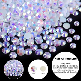 Blinginbox 3000pcs 4mm SS16 Resin Rhinestones Non-Hotfix Stones Diamonds for DIY Crafts Decoration Nails Face Eyes Makeup Body Art Phone Cases Bags Greeting Cards Books Gems Jelly White AB