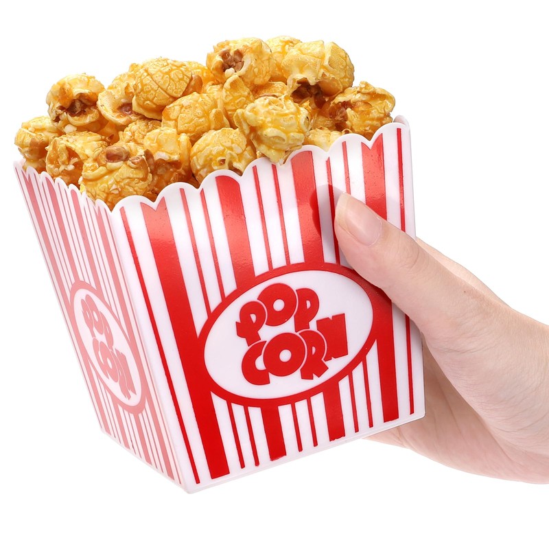 Tebery 30 Pack Plastic Open-Top Popcorn Boxes Reusable Popcorn Containers