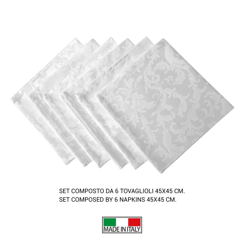 GDN Napkin Set 6 Pieces Christmas White Jacquard 45 x