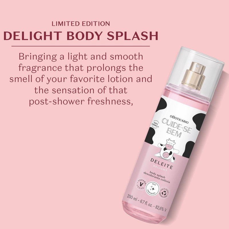 O BOTICARIO Cuide-se Bem Delight Body Splash, Sweet and Refreshing