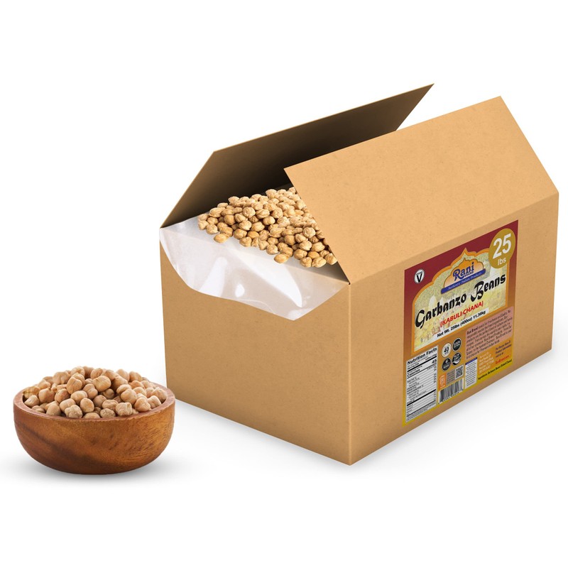 Rani Garbanzo Beans (Kabuli Chana) 400oz (25lbs) 11.36kg Bulk Box