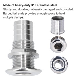Accesorio de Drenaje de Agua, Tapón de Agua de Acero Inoxidable Salida de 1 Pulgada Accesorio a Través del Casco para Tapón de Drenaje de Agua de Yates de Barcos Marinos