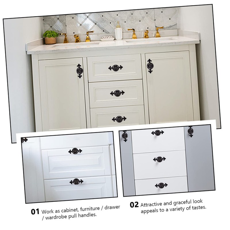 TEHAUX 4Pcs Durable Zinc Alloy Cabinet Door Pull Handles with