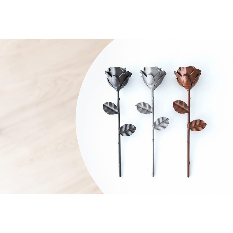 Wrought Iron Eternal Rose - Hand Forged (Brown)