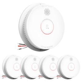 SITERWELL Smoke Detector, Hardwired Interconnected Smoke Detector, Photoelectric Smoke Alarm with 9V Backup Battery, Fire Alarm with Test/Silence Button, ETL-9th Listed, GS562A, 5 Packs