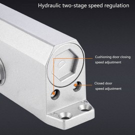 SIMYVAID Door Closer H300 Automatic Adjustable Size 3 Residential Door Closer，Use for Door Weights 55~143 Lbs,The Maximum Opening Power of The Door is 180°, which is Easy to Install