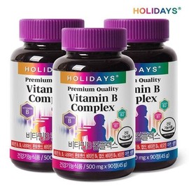 Holidays 3 bottles of Vitamin B Complex 90 tablets (total 9 months supply) None / 비타민B 컴플렉스 90정 3병 (총 9개월분) 없음