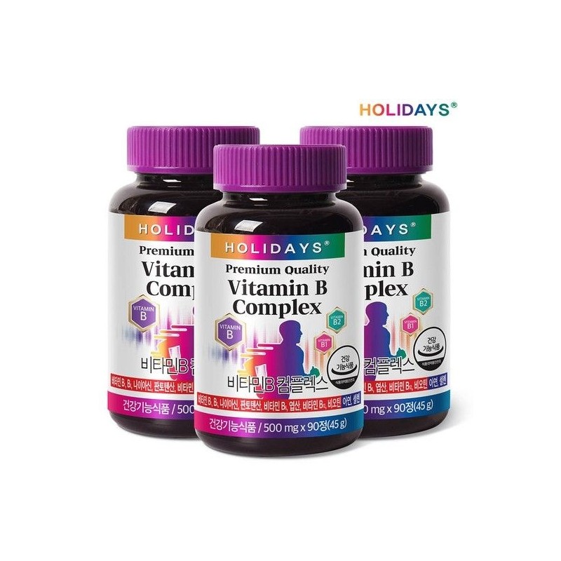Holidays 3 bottles of Vitamin B Complex 90 tablets (total