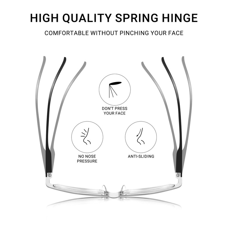 TERAISE 4 pairs Anti-blue Light Computer Reading Glasses with Spring