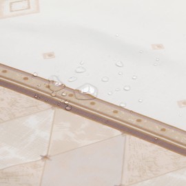 MVSUTA Corinthia Classic Beige Polyester Fabric Cream Printed Elegant Farmhouse Shower Curtains,Contemporary Ivory Decorative Waterproof Modern Cloth Tan Bathroom Curtains,72" W x 72" L