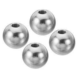 PATIKIL Nuts Button 4 Pack M6 Internal Thread 18 mm AD 304 Stainless Steel Round Ball Screw Cap Cover for Lighting Furniture DIY Decoration Silver