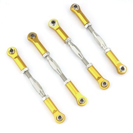 Hosim Front & Rear RC Turnbuckles,Aluminum Alloy Adjustable 83-97mm Camber Linkage Push Rods Ends for 1/10 Traxxas Slash 4x4 RC Cars Upgrades Hop-up Parts (Yellow/4PCS)