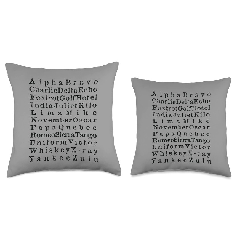 International Phonetic Alphabet Aviation and Military Code Throw Pillow