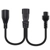 JORINDO 0.32M/1FT C14 to C5+5-15R Y Splitter Power Plug Cord,IEC32C0