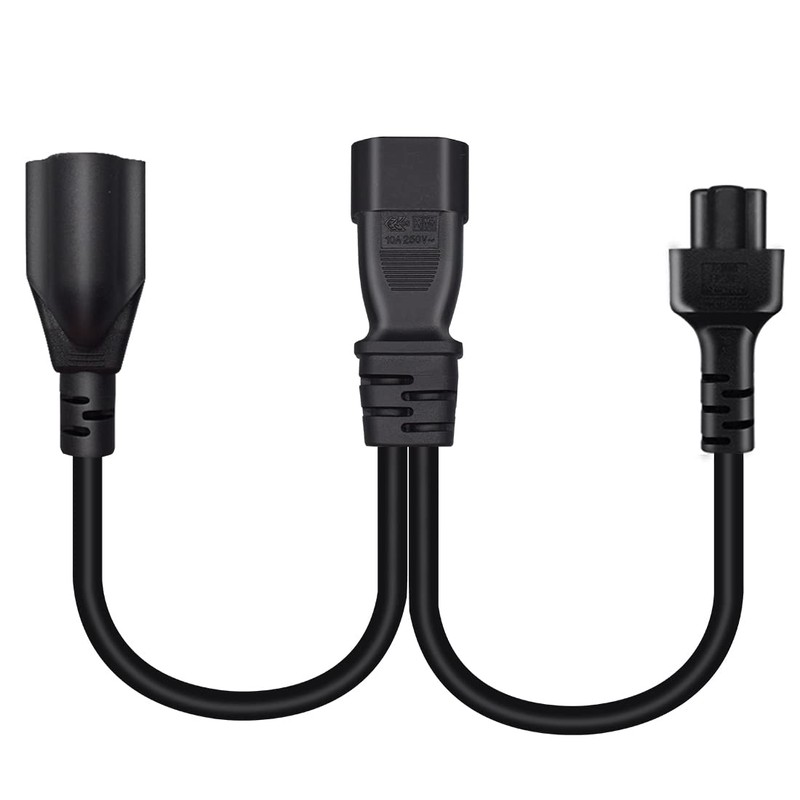 JORINDO 0.32M/1FT C14 to C5+5-15R Y Splitter Power Plug Cord,IEC32C0