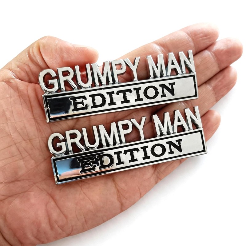 2pcs Grumpy Man Edition Emblem Badge Car Sticker for Universal
