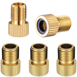 VANSIHO Bike Brass Presta Valve Adapter, Converts Presta to Schrader Inflate Tire Using Standard Bicycle Pump or Air Compressor (5 Pack)