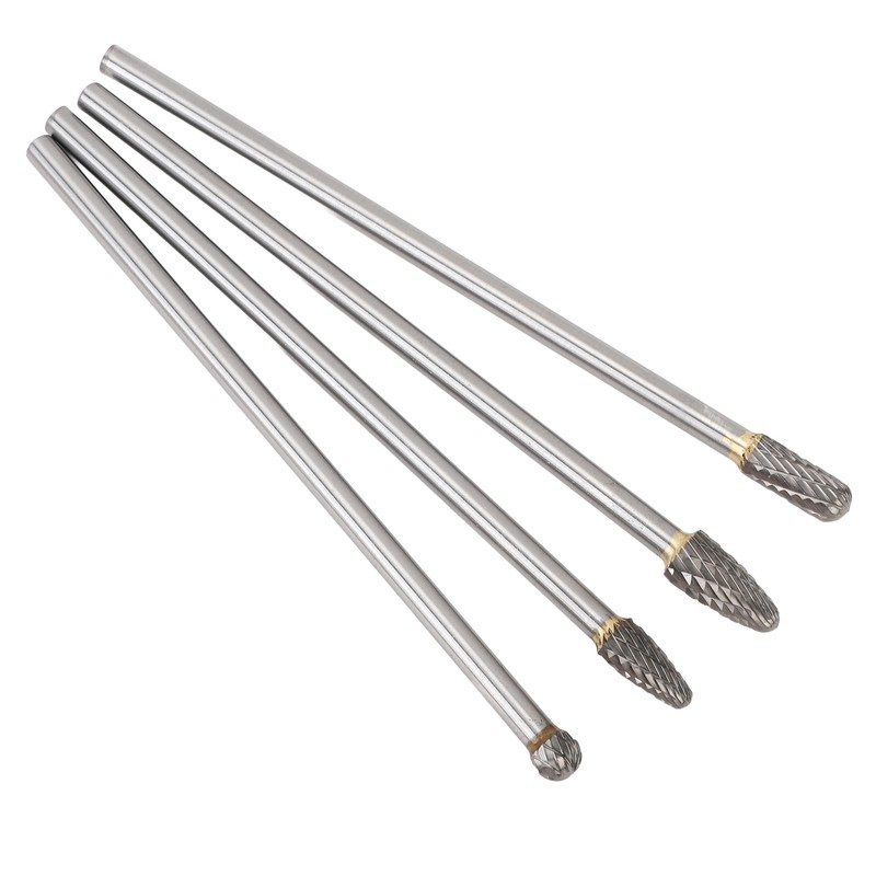 4pcs 6mm Tungsten Steel Carbide Rotary Burr Set Fits Rotary