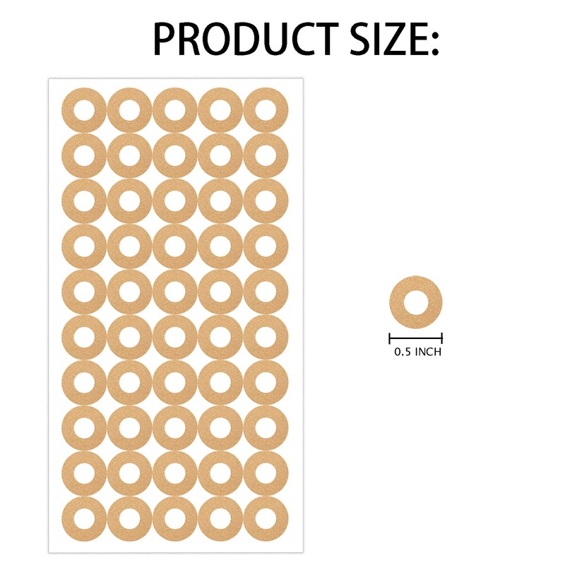 2500 Pcs Kraft Hole Reinforcement Stickers,Self-Adhesive 0.25" Diameter Hole Labels