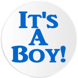 Kiwi Gifts It's A Boy! - 3 Pack Circle Stickers 3 Inch - Pregancy Mother Pregnant Baby