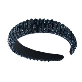 1 x Rhinestone Headbands Glitter Padded Hair Accessories Crystal Embellished Beads Hair Bands Wide Headwear for Women Girls